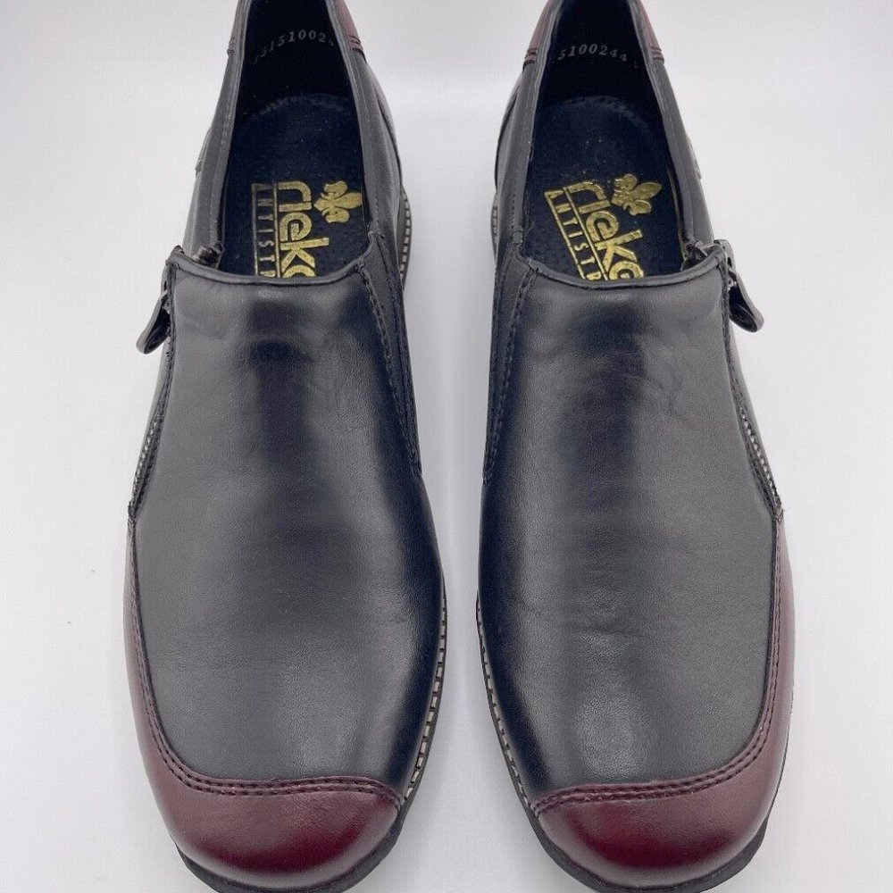 Rieker Antistress Zippered Slip On Shoes Women’s Black/Maroon Loafers - EU 38